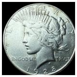 1928-S Silver Peace Dollar CLOSELY UNCIRCULATED