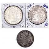 [3 Coins] 1892-1921 Morgan Silver Dollar