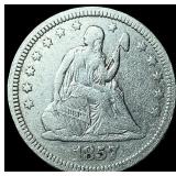 1857 Seated Liberty Quarter NEARLY UNCIRCULATED