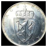 1964 Norway .5787oz Silver 10 Kroner - Haakon VII