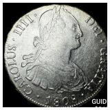 1808 Colonial Spain Silver 8 Reales CLOSELY UNCIRC