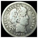 1894-O Silver Barber Dime LIGHTLY CIRCULATED