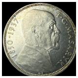 1937 Czechoslovakia Silver 20 Koron CHOICE AU