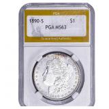 1890-S Morgan Silver Dollar PGA MS63