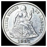 1891-S Silver Seated Liberty Dime CLOSELY UNCIRCUL