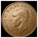 1951 Great Britain One Penny - George VI NEARLY UN