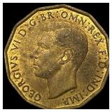 1944 Great Britain Nickel 3 Pence - George VI NEAR