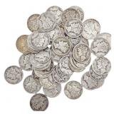 [50 Coins]Mixed Dates Silver Mercury Dime Roll