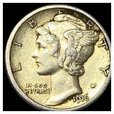 1916-S Silver Mercury Dime CHOICE AU