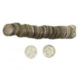 [50 Coins]Mixed Dates Silver Roosevelt Dime Roll