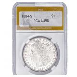 1884-S Morgan Silver Dollar PGA AU58