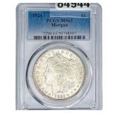 1921 Morgan Silver Dollar PCGS MS63
