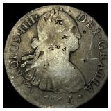 1804 Colonial Spain Silver 8 Reales Punchmarks NEA