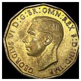 1943 Great Britain Nickel 3 Pence - George VI NEAR