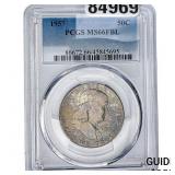 1957 Franklin Half Dollar PCGS MS66 FBL