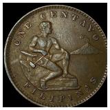 1904 Philippines Copper 1 Centavos CLOSELY UNCIRCU