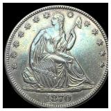 1870 Seated Liberty Half Dollar CLOSELY UNCIRCULAT