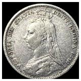 1888 Great Britain Silver 6 Pence - Victoria NEARL