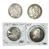 [4 Coins] 1818-1832 Capped Bust Half Dollar