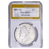 1891-CC Morgan Silver Dollar PGA MS62+