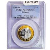 2000-W U.S. Library of Congress Bimetallic $10