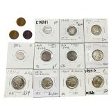 [14 Coins] 1854-1937 U.S. Coin Lot 1C,3C,5C,&10C