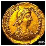 Roman Valentinian III, 425-455 AD Gold Solidus NE