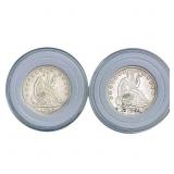 [2 Coins] 1854-1856 Seated Liberty Half Dollar