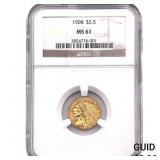 1908 $2.50 Gold Quarter Eagle NGC MS61