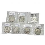 [7 Coins] 1935-1940 Walking Liberty Half Dollar