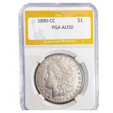 1890-CC Morgan Silver Dollar PGA AU50