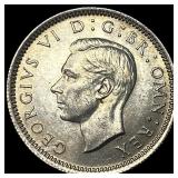 1950 Great Britain Silver 6 Pence - George VI NEAR