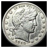 1915-S Silver Barber Quarter NEARLY UNCIRCULATED