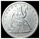 1862-S Silver Half Dollar NEARLY UNCIRCULATED