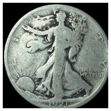 1921-D Silver Walking Liberty Half Dollar NICELY C