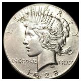 1928 Silver Peace Dollar CLOSELY UNCIRCULATED