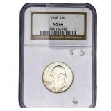 1948 Washington Silver Quarter NGC MS66