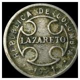1921 Colombia 2 Centavos NEARLY UNCIRCULATED