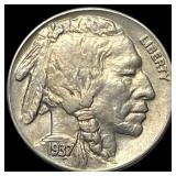 1937-S Nickel Five Cents Buffalo CHOICE BU