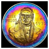 1978 Mexico Silver 100 Pesos Monster Toned UNCIRCU