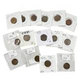 [15 Coins]1857-1873 Flying Eagle&Indian Head Cent