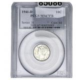 1941-D Mercury Silver Dime PCGS MS67 FB