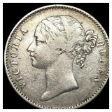 1840 British-India Silver Rupee NEARLY UNCIRCULATE