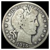 1915 Barber Half Dollar ABOUT UNCIRCULATED