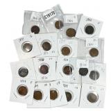 [17 Coins] 1868-1871 Indian Head Cent