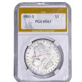 1901-S Morgan Silver Dollar PGA MS61