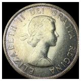 1958 Canada Silver 1 Dollar Death Totem UNCIRCULAT