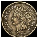 1862 Copper-Nickel Indian Head Cent NEARLY UNCIRCU