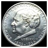 1936 Silver Bridgeport Centennial Half Dollar UNCI