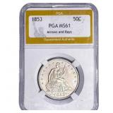 1853 Seated Liberty Half Dollar PGA MS61